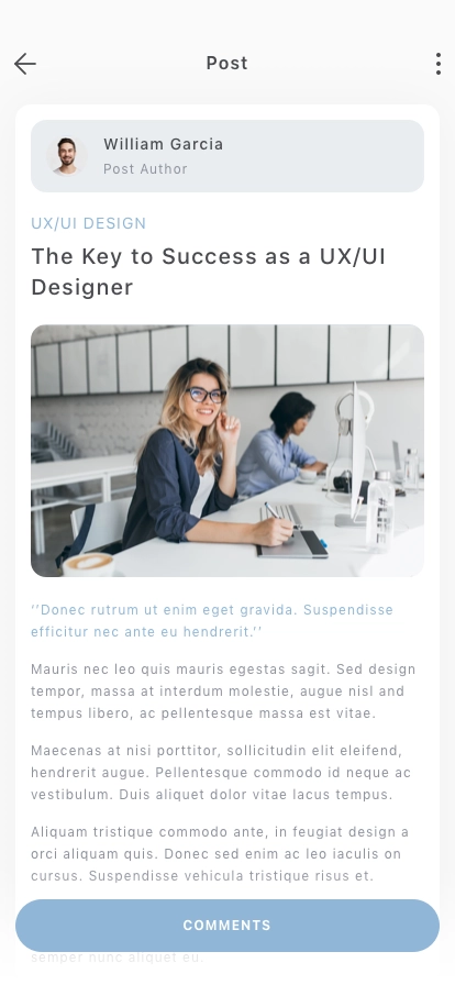 Social Blogging Platform Mobile App UI Kit - Screenshot 2