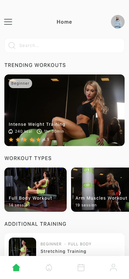 Fitness & Workout Mobile App UI Kit - Screenshot 1