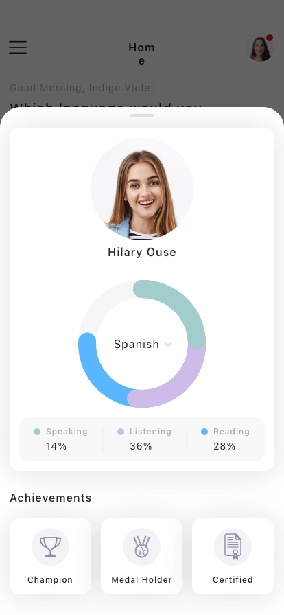 Language Learning Mobile App UI Kit - Screenshot 4