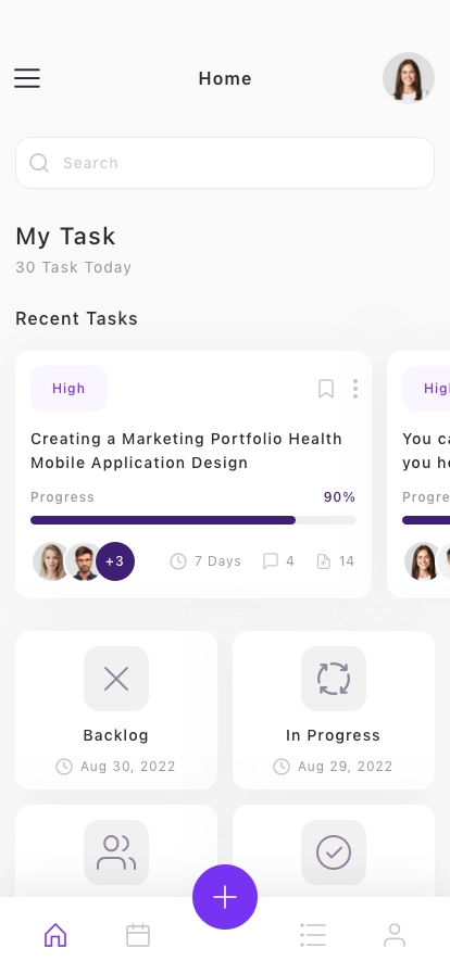 Task Manager Mobile App UI Kit - Screenshot 1