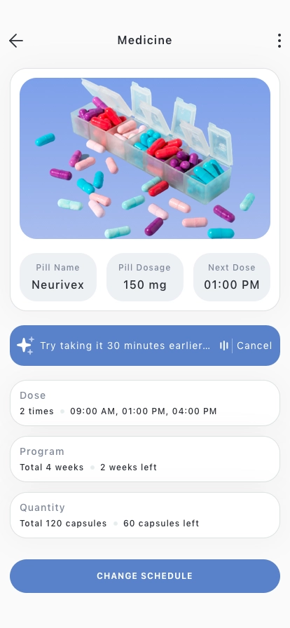 AI Medicine Reminder Mobile App UI Kit - Screenshot 4