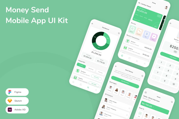 Money Send Mobile App UI Kit