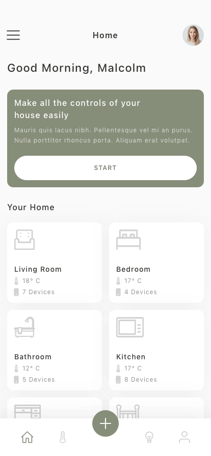 Smart Home Control Mobile App UI Kit - Screenshot 1