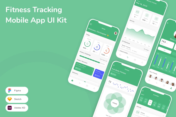 Fitness Tracking Mobile App UI Kit