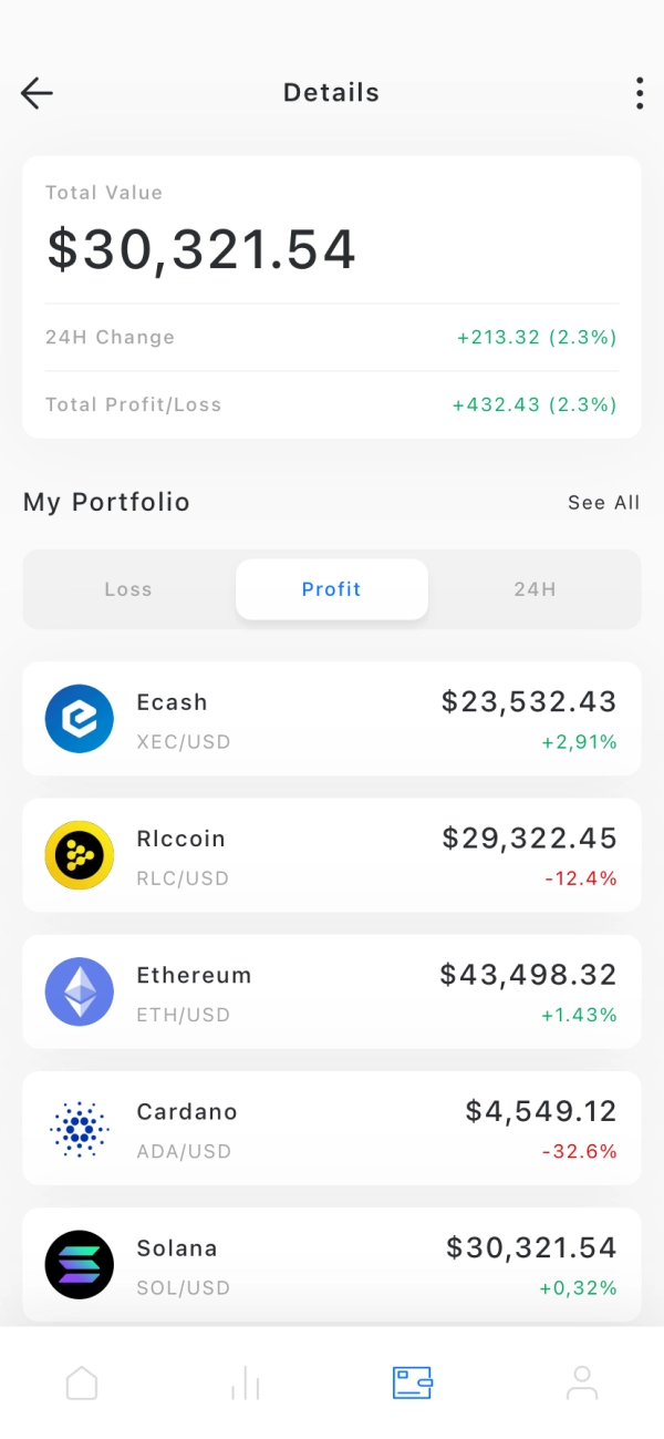 Cryptocurrency Market Mobile App UI Kit - Screenshot 2