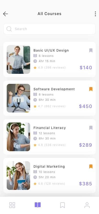 Online Course Mobile App UI Kit - Screenshot 3