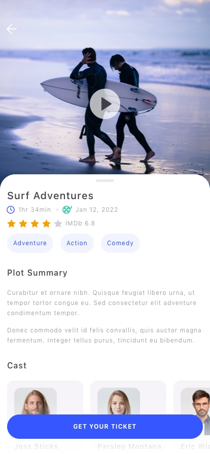 Movie Booking Mobile App UI Kit - Screenshot 3