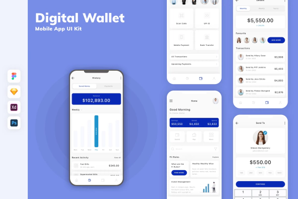 Digital Wallet Mobile App UI Kit