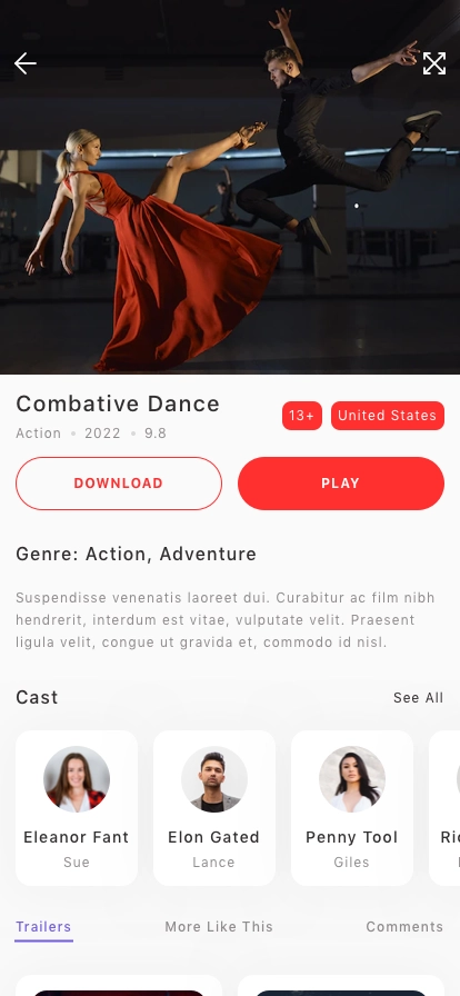 Streaming Mobile App UI Kit - Screenshot 4