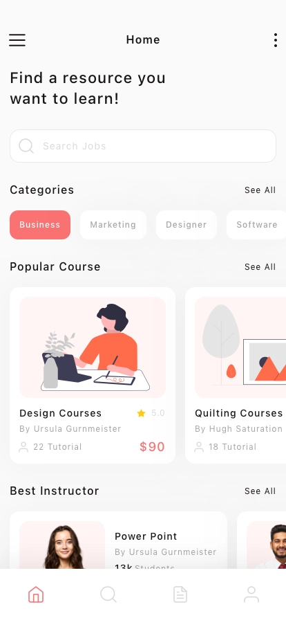 Education Mobile App UI Kit - Screenshot 1