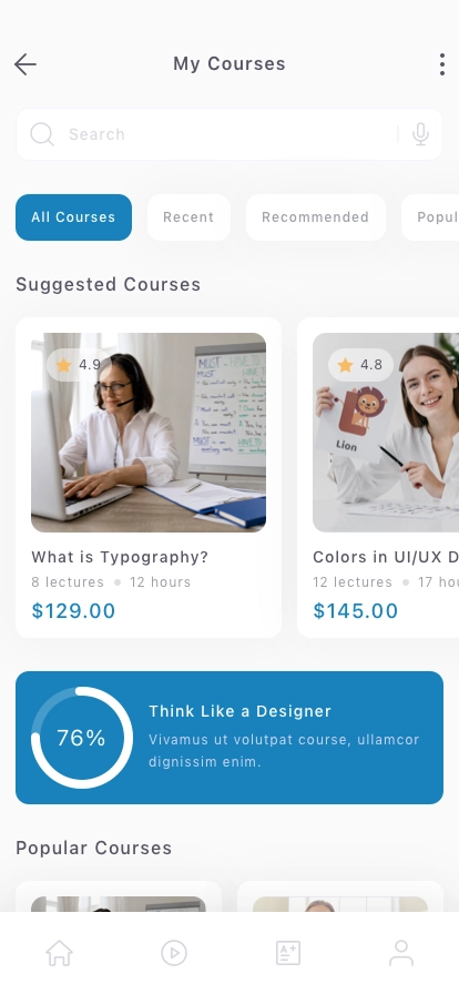 Online Education Mobile App UI Kit - Screenshot 3