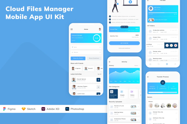 Cloud Files Manager Mobile App UI Kit
