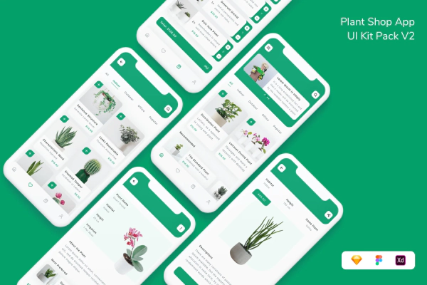 Plant Shop App UI Kit Pack V2