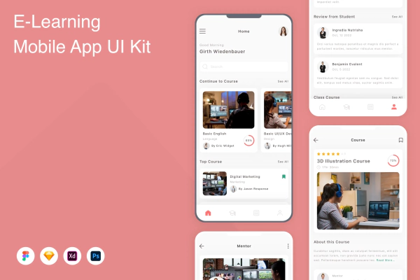 E-Learning Mobile App UI Kit