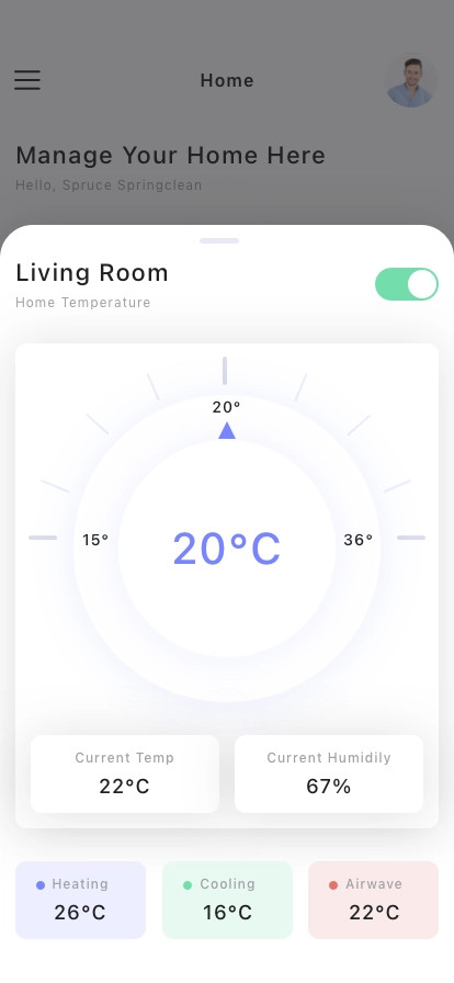 Smart Home AC Mobile App UI Kit - Screenshot 2