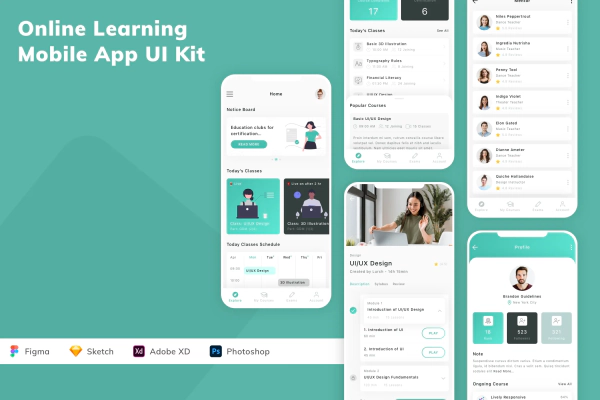 Online Learning Mobile App UI Kit