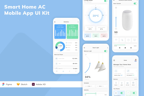Smart Home AC Mobile App UI Kit