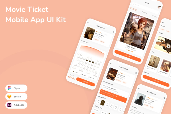Movie Ticket Mobile App UI Kit
