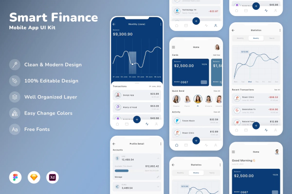 Smart Finance Mobile App UI Kit