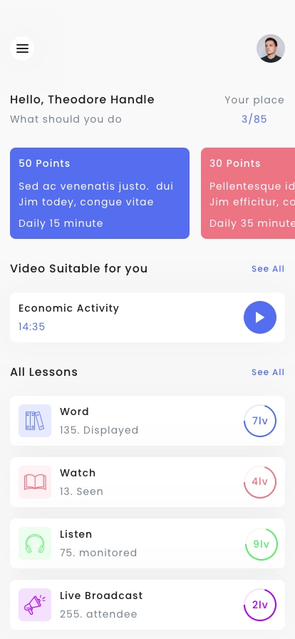 Language Learning App UI Kit - Screenshot 1