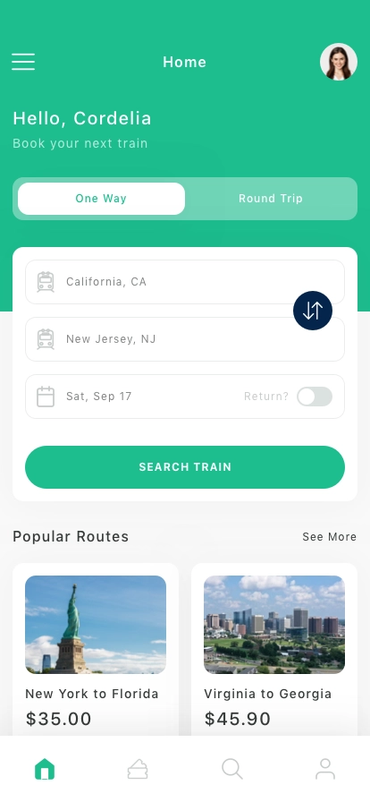 Train Ticket Mobile App UI Kit - Screenshot 1