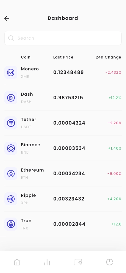 Crypto Currency & Coin Market List App UI Kit - Screenshot 2
