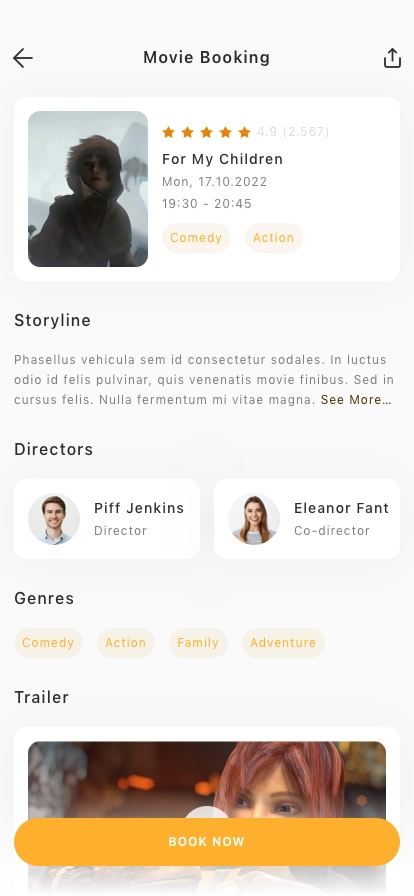 Movie Ticket Mobile App UI Kit - Screenshot 2