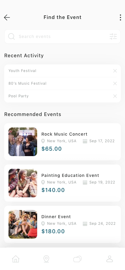 Event Finder & Booking Mobile App UI Kit - Screenshot 3