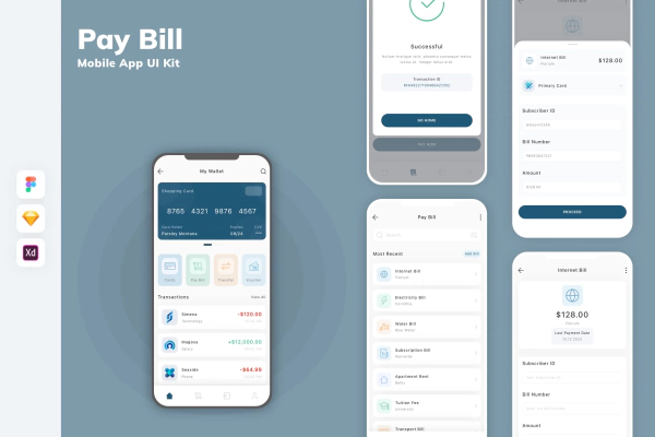 Pay Bill Mobile App UI Kit