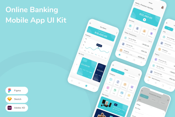 Online Banking Mobile App UI Kit