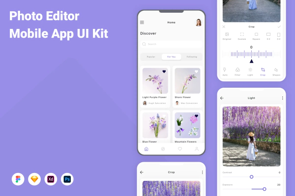 Photo Editor Mobile App UI Kit