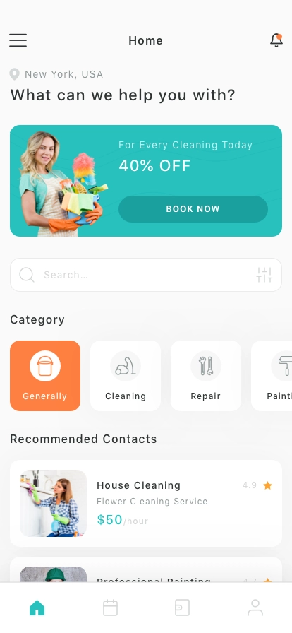Outstaffing & Handyman Service App UI Kit - Screenshot 1