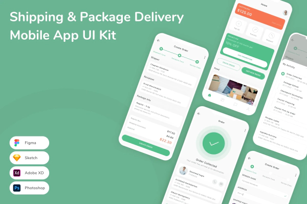 Shipping & Package Delivery Mobile App UI Kit
