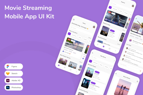 Movie Streaming Mobile App UI Kit