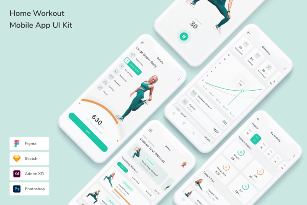 Home Workout Mobile App UI Kit