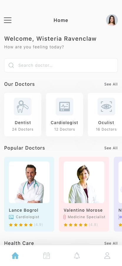 Online Doctor Appointment Mobile App UI Kit - Screenshot 1