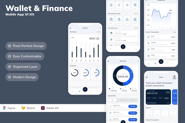 Wallet & Finance Mobile App UI Kit