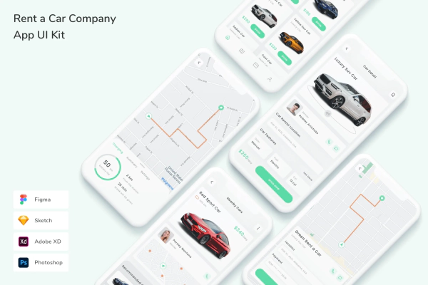 Rent a Car Company App UI Kit