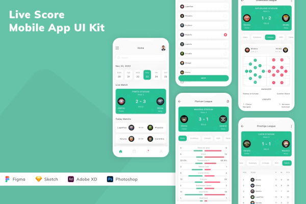 Live Score Mobile App UI Kit