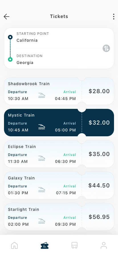 Train Booking Mobile App UI Kit - Screenshot 2