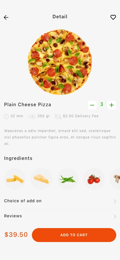 Pizza Delivery Mobile App UI Kit - Screenshot 3
