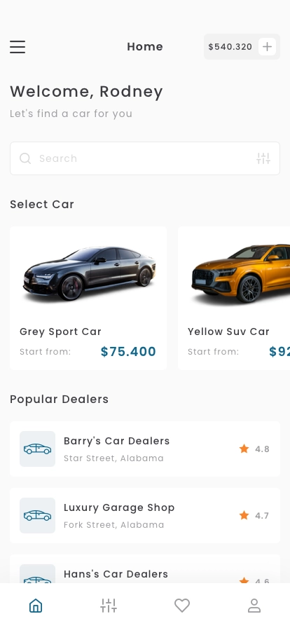 Car Shop Mobile App UI Kit - Screenshot 1