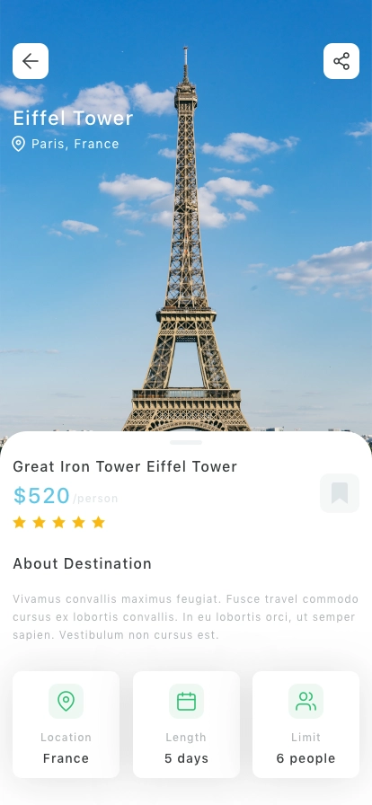 Travel Mobile App UI Kit - Screenshot 2