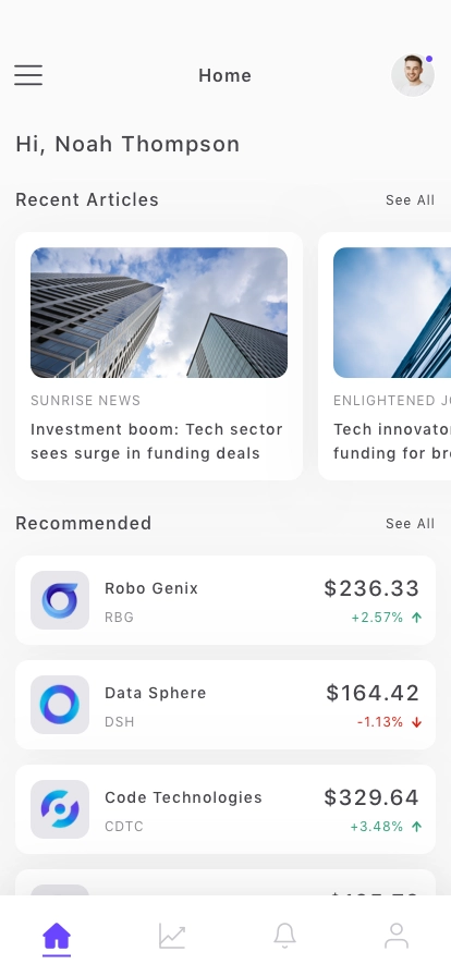 Investment Mobile App UI Kit - Screenshot 1