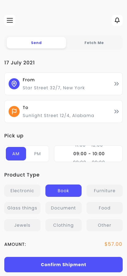 Shipping & Logistics Mobile App UI Kit - Screenshot 1