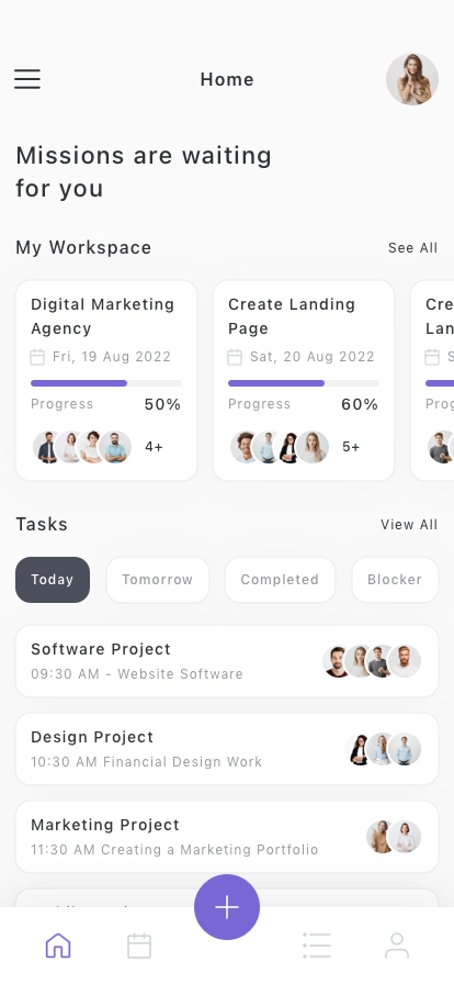 Project & Work Planner Mobile App UI Kit - Screenshot 2