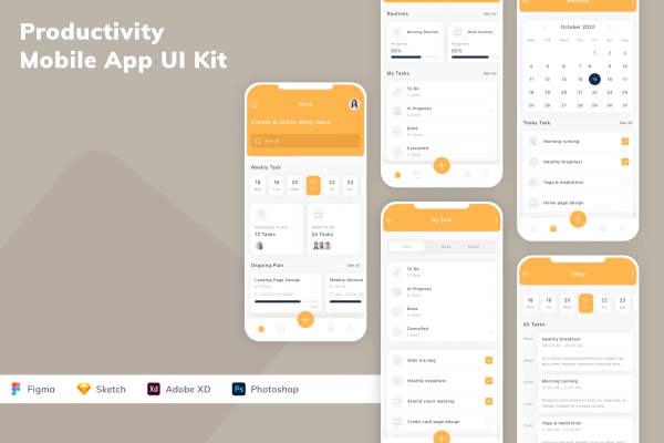 Productivity Mobile App UI Kit