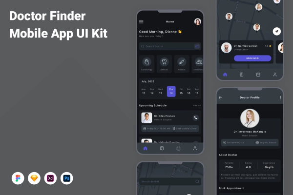 Doctor Finder Mobile App UI Kit