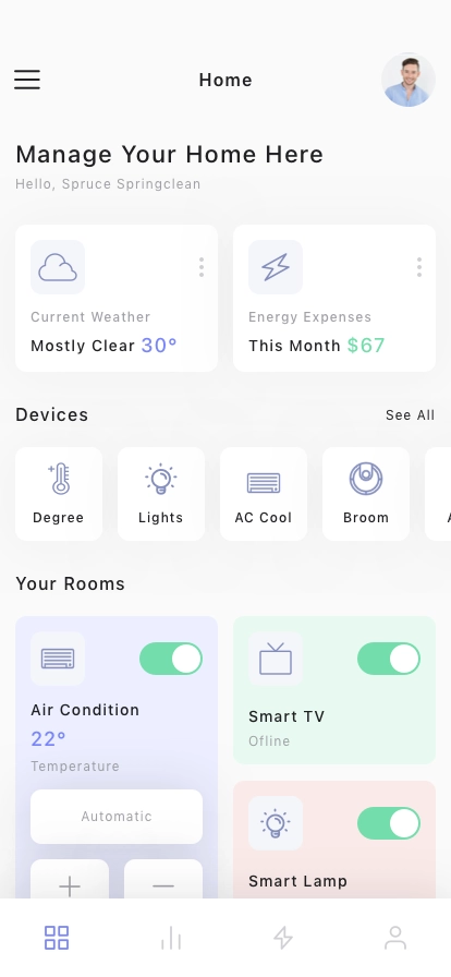 Smart Home AC Mobile App UI Kit - Screenshot 1