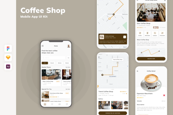 Coffee Shop Mobile App UI Kit